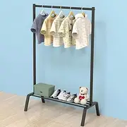 STWWO Kids Clothing Rack, Metal Dress Up Storage, Kids Costume Rack with Storage Shelf, Toddler Clothing Rack Organizer, Black