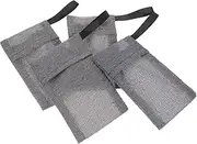 EXQUIMEUBLE 4Pcs Soap Mesh Pouches for Soap Bars Skin Friendly Foaming Bags with Quick Lathering for Shower Travel Convenient Bathroom Accessories Grey Color