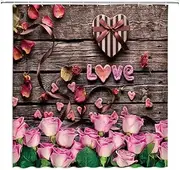 Flower Shower Curtains Tulip Rose Floral Plant Butterfly Spring Scenery Home Bathroom Decor Polyester Fabric Bathtub Curtain