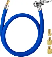 31" Tire Inflator Hose with Lock-On Chuck & Valve Adapter for Air Compressors
