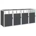 Quadruple Wheelie Bin Shed Outdoor Garden Waste Rubbish Bins Storage Cover