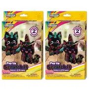 2x Creative Kids Pop Up Scratch It Unicorn & Dragon Activity Art Craft Play 4y+