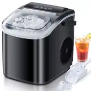 Portable Ice Maker Machine with Self-Cleaning, Ice Bags, Ice Scoop & Basket for