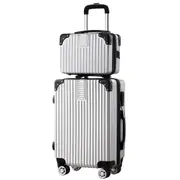 2 Piece Luggage Set Carry On Travel Suitcases Hard Shell Lightweight Traveller Checked Rolling Travelling Trolley Vanity Bag