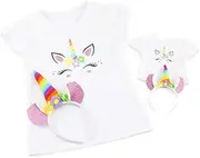 Emily Rose Girls Kids T-Shirt Tee Shirt Unicorn, with Matching Headband Gift Set (Medium) | 6y-8y | Includes Matching 18" Doll T-Shirt Set!