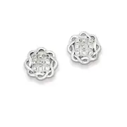 Sterling Silver Rhodium Plated u0026 Diamond Post Earrings