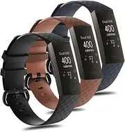 (3 Pack) T Tersely Replacement Bands for Fitbit Charge 4/3,Charge 4 SE/3 SE Fitness Activity Tracker, Silicone Fitbit Charge 3/3 SE Waterproof Sport Band Strap Bracelet Fitness Wristband