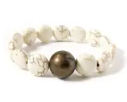 P6 Pressure Bands - Motion Sickness Bracelets in White Howlite - Set of 2