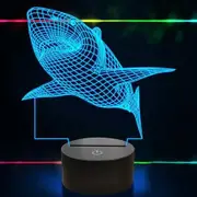 3D Illusion Lamp, Shark Night Light with Optical Touch 7 Color Changing Desk Lamps