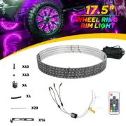 LED 4PCS 17.5" Wheel Ring Lights IP68 Changing RGB+Music APP Bluetooth Control