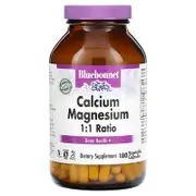 Bluebonnet Nutrition, Calcium Magnesium 1:1 Ratio, 180 Vegetable Capsules
