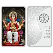 Lalbaugcha Raja Coin Pure Silver 999 BIS Hallmarked Ganpati Bappa Coin 100 Gms