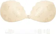 [Nimiah] Strapless Lace Adhesive Bra, Invisible Push up Sticky Boobsfor Women Reusable for Strapless Backless Dress Top