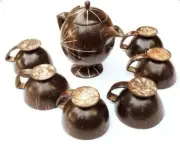 Coconut Shell Tea Cup Set Handmade 100% Natural Eco Friendly Ceylon Product