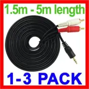 3.5mm Male To 2 RCA Male Aux Auxiliary Stereo Audio Adapter Cable Red White GOLD