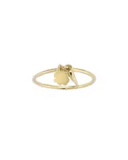 14K Italian Gold Good Luck Horn & Clover Ring
