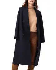 Bernardo Double Breasted Twill Textured Coat