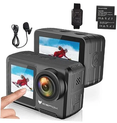 Action Camera 5K 30FPS 20MP with Touch Screen, 98FT Waterproof Underwater