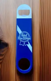 Pabst Blue Ribbon Bottle Opener-New Bar Key Church Key Bar back Blue White Beer