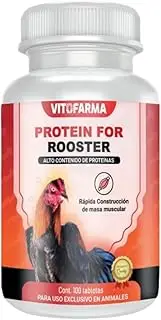 VITOFARMA Protein Blend for Rooster Chicken - Proteina a Base de Suero de Leche y Albumina de huevo para Gallos 100 tabletas