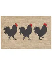 Liora Manne Frontporch Roosters Neutral Doormat