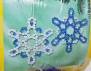 Herrschners GLISTENING SNOWFLAKES BLUE Bead Beaded Christmas Ornament Kit