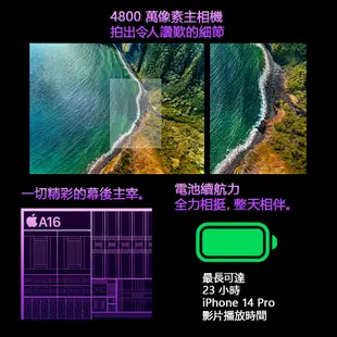 Apple iPhone 14 Pro A2890 128G / 256G 6.1吋 智慧手機 福利品【ET手機倉庫】