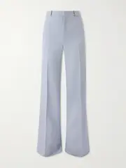 [Chloé] Chloé - Wool Grain De Poudre Flared Pants - Light blue - FR 42 FR 42 Blue