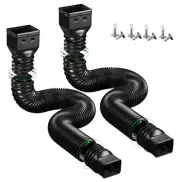 2 Pack Rain Gutter Downspout Extensions Flexible,Down Spout Extender Black
