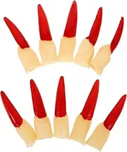 LOLIPPYY 10Pcs Reusable Witch Finger Props Fake Fingers for Halloween Costume Parties Realistic Design for Cosplay Enhance Party Atmosphere with Fun Accessories