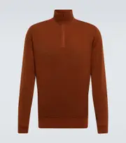 [Loro Piana] Loro Piana Roadster cashmere half-zip sweater AU 111 brown