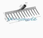 Garden Rake Steel Hardened Heavy-Duty for Hay Leaves Lawn Pebbles Removal Tool