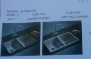 BRIENZ Handmade Stainless Steel Undermount Topmount Kitchen Sink 820 x 457mm