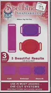 SPELLBINDERS Shapeabilities Dies RIBBON TAG TRIO TWO