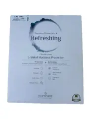 PureCare Cooling 5-Sided White Mattress Protector CAL KING Up to 17.5” NEW