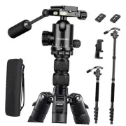 JOILCAN Camera Tripod, 83" Aluminum Tripods & Monopods with Metal 83 Inch Black