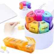 Pill Box One Week Pill Case Round Portable 28 Lattice Pill Organizer SplitterPR