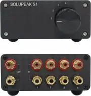RCA Switch Stereo 4 in 1 Out Audio Signal Source Switcher HiFi Input Selector...