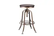 Height Adjustable Swivel Bar Stool in Industrial Style (French Brass)