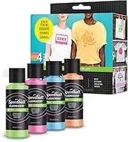Speedball Fabric Screen Printing Ink Set, 2oz Fluorescent Colors: Hot Pink, Lime Green, Orange & Blue
