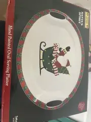 Debbie Mumm Santa's Spirit Large Oval Platter Sakura NIB New In Box