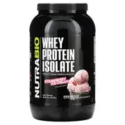 NutraBio, Whey Protein Isolate, Strawberry Ice Cream, 2 lb (907 g)