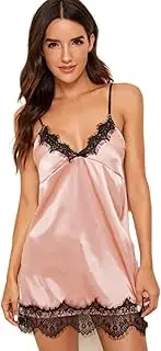 [JINZIJINYU] Women Lingerie Sexy Bodysuit Sexy Lace Trim Satin Home Pajama Set Women Three Point Temptation