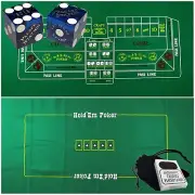 Palace Station Casino Dice Blue Polished + Las Vegas Cards + Craps Poker Layout