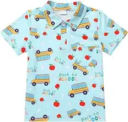 [IDOPIP] Back to School Shirts for Boys First Day of School T-Shirt Toddler Kids Short Sleeve Print Summer Casual Tops Clothes