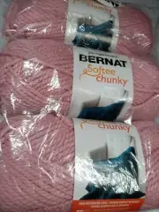 Bernat Softee Chunky Yarn Lot of 3 Skeins Gray Rose Each Skein 108 Yards