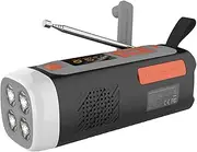 Emergency Radio, 4500mAh Portable Hand Crank Solar Powered AM FM SW Radio Outdoor Radio Wireless BT Speaker with SOS Alarm, Camping Lantern & Flashlight