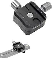 Koolehaoda QR-50B Double Clamp Adapter Compatible with Arca Swiss Plate, RRS Rail Plate, Nodal Slide Subtend, Black, Camera Mount, Tripod