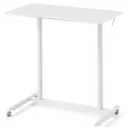 Costway Mobile Standing Desk C-Shaped Stand Desk w/Adjustable Height Computer Workstation White