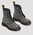 New Women's Dr. Marten's Leopard Smooth Leather Boots Skulls Size 10